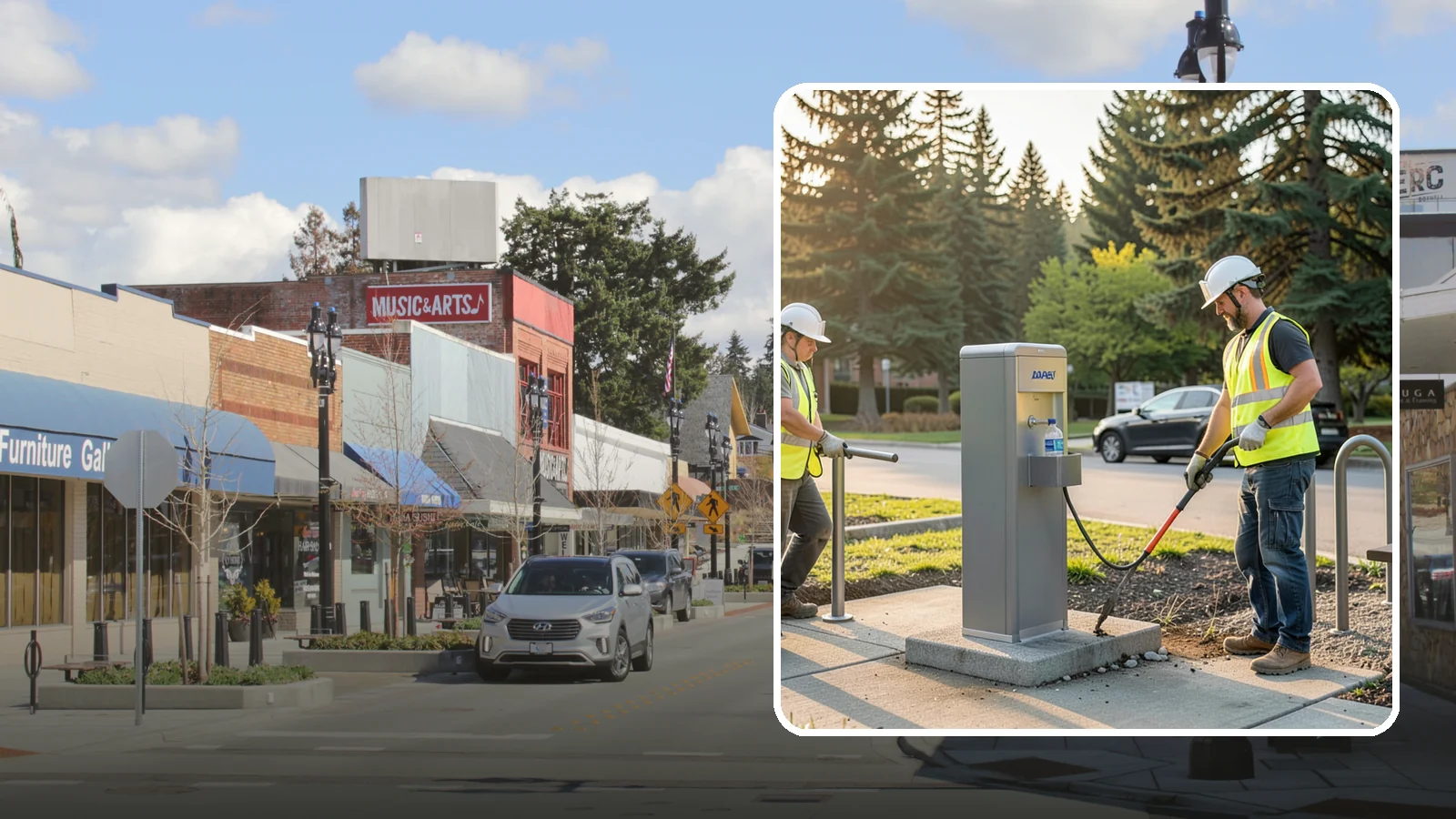 Drinking Fountain Installation in Bothell, King County, WA - We install ADA-accessible drinking fountains with bottle fillers and, where needed, freeze protection.