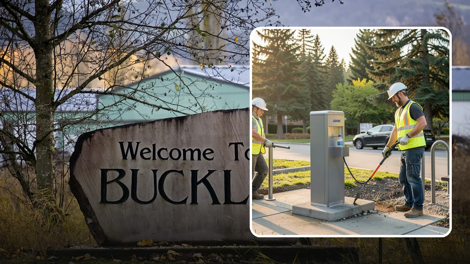 Drinking Fountain Installation in Buckley, Pierce County, WA - We install ADA-accessible drinking fountains with bottle fillers and, where needed, freeze protection.