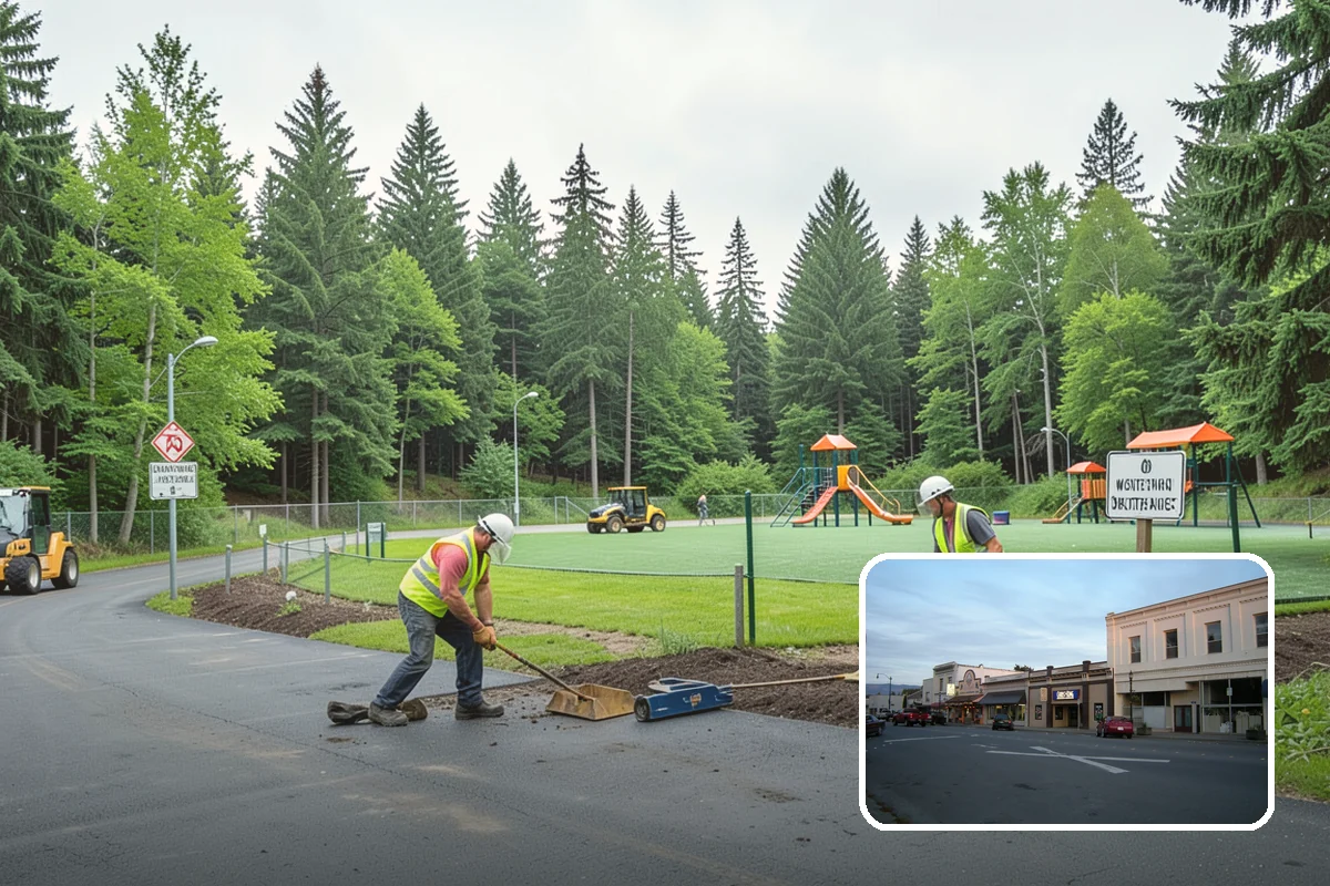 Drinking Fountain Installation in Burlington, Skagit County, WA - ADA hi-lo and bottle-filler compliance for public access