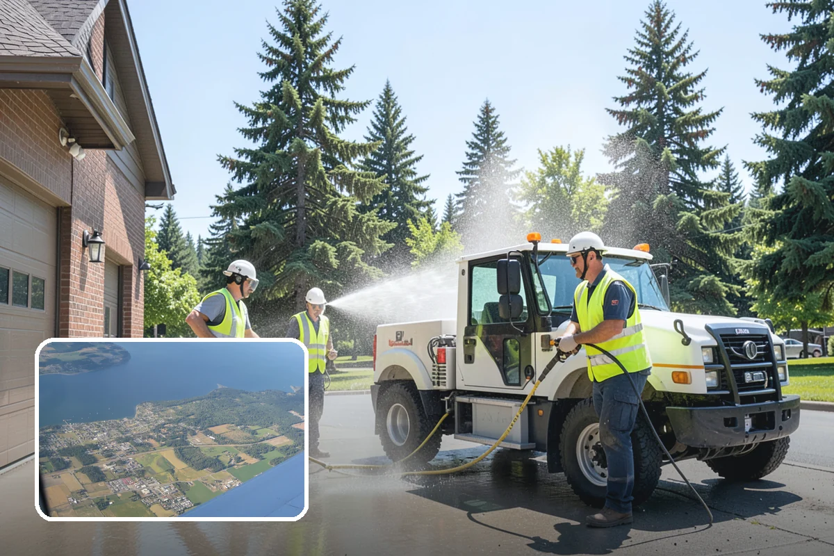 Drinking Fountain Installation in Coupeville, Island County, WA - ADA hi-lo and bottle-filler compliance for public access