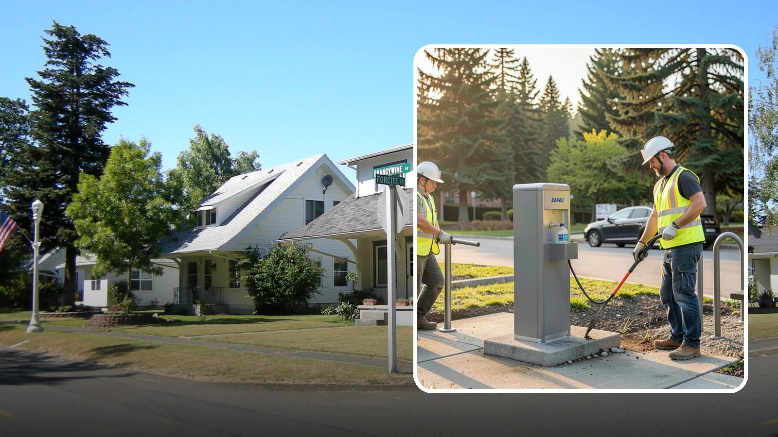 Drinking Fountain Installation in DuPont, Pierce County, WA - We install ADA-accessible drinking fountains with bottle fillers and, where needed, freeze protection.