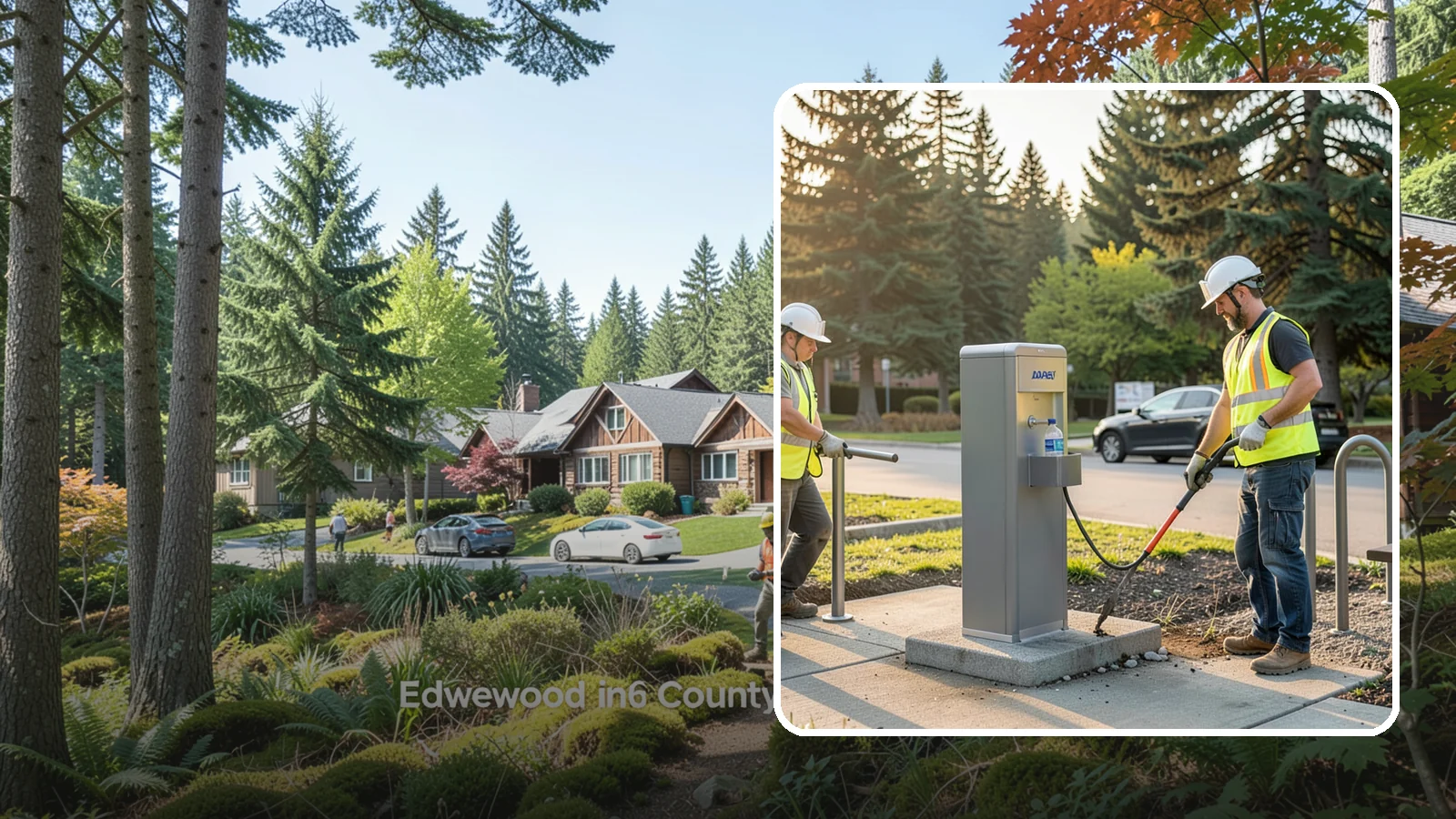 Drinking Fountain Installation in Edgewood, Pierce County, WA - We install ADA-accessible drinking fountains with bottle fillers and, where needed, freeze protection.