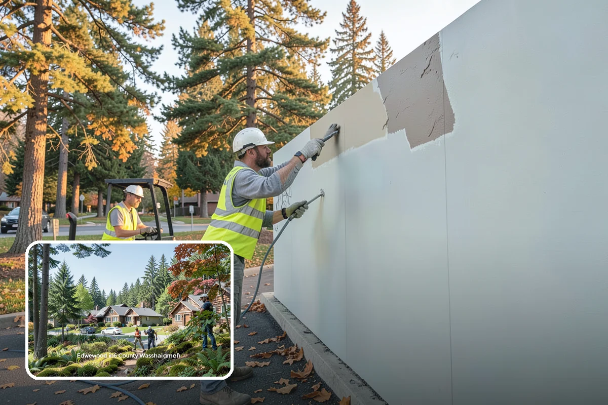 Drinking Fountain Installation in Edgewood, Pierce County, WA - ADA hi-lo and bottle-filler compliance for public access