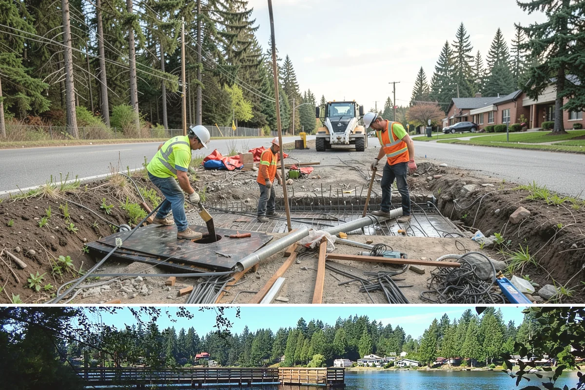 Drinking Fountain Installation in Federal Way, King County, WA - Supply-line and pad work is best performed in drier months, and freeze-protection details are prioritized before the winter...