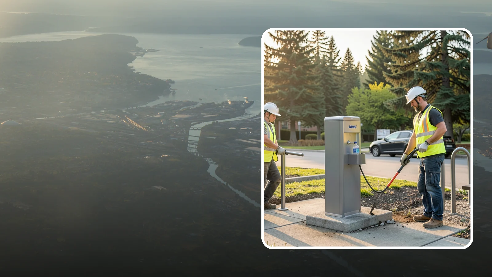 Drinking Fountain Installation in Fife, Pierce County, WA - We install ADA-accessible drinking fountains with bottle fillers and, where needed, freeze protection.