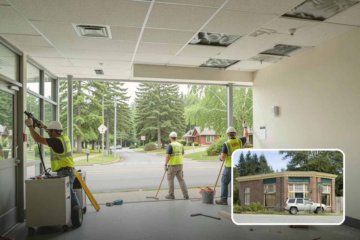 Drinking Fountain Installation in Hamilton, Skagit County, WA - ADA hi-lo and bottle-filler compliance for public access