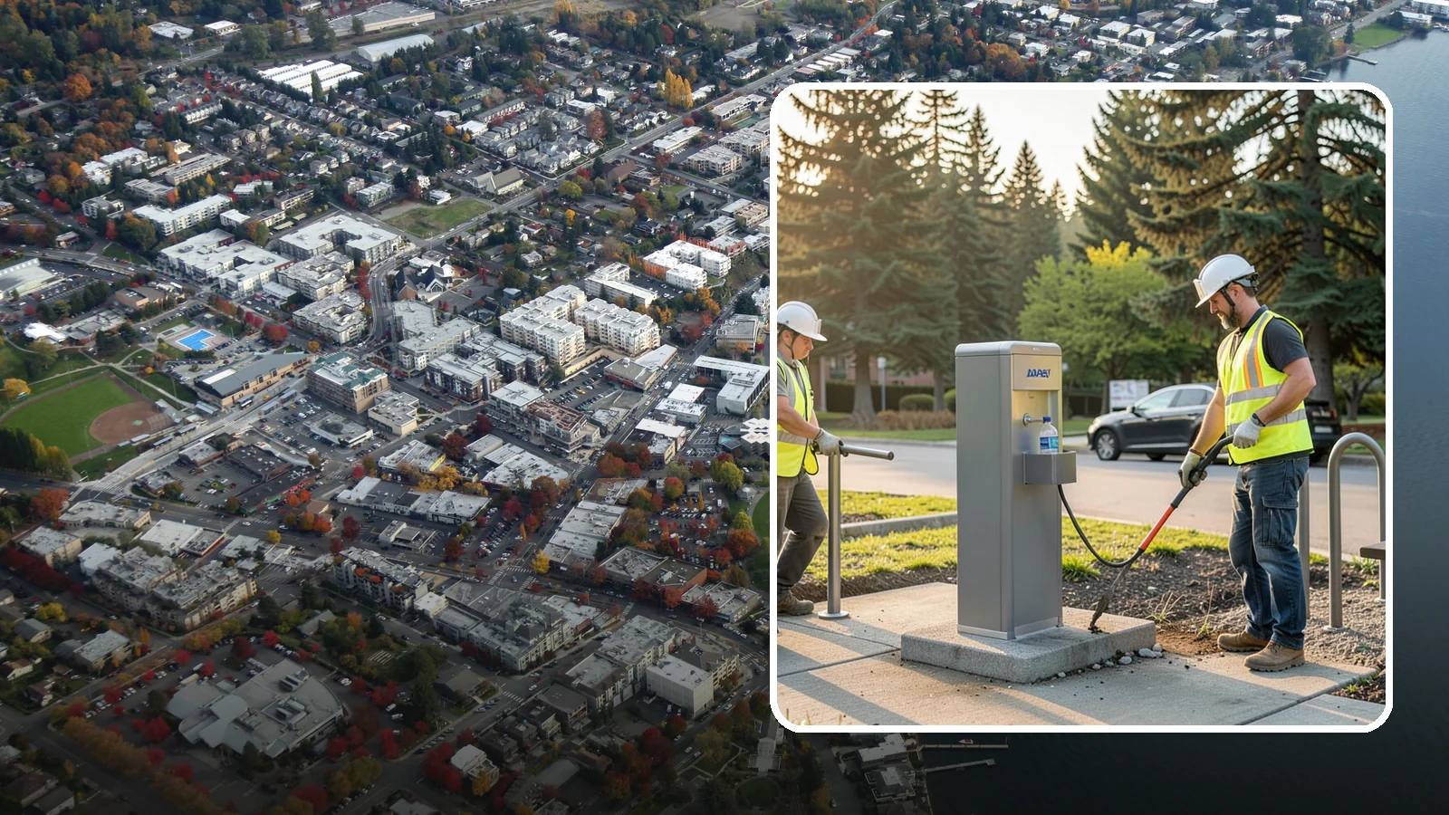 Drinking Fountain Installation in Kirkland, King County, WA - We install ADA-accessible drinking fountains with bottle fillers and, where needed, freeze protection.