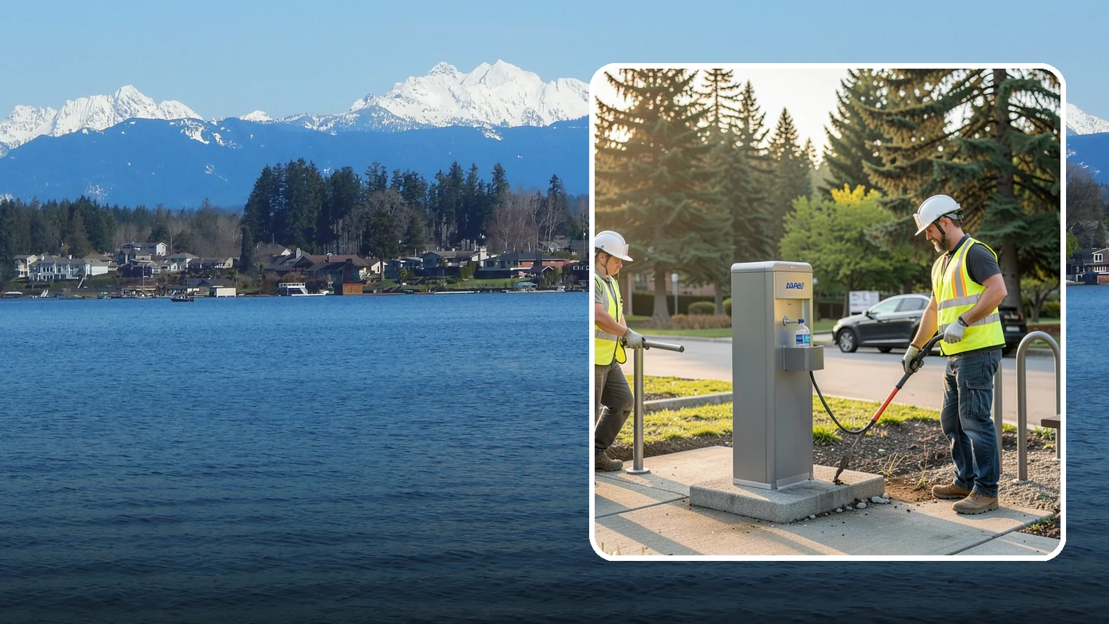 Drinking Fountain Installation in Lake Stevens, Snohomish County, WA - We install ADA-accessible drinking fountains with bottle fillers and, where needed, freeze protection.