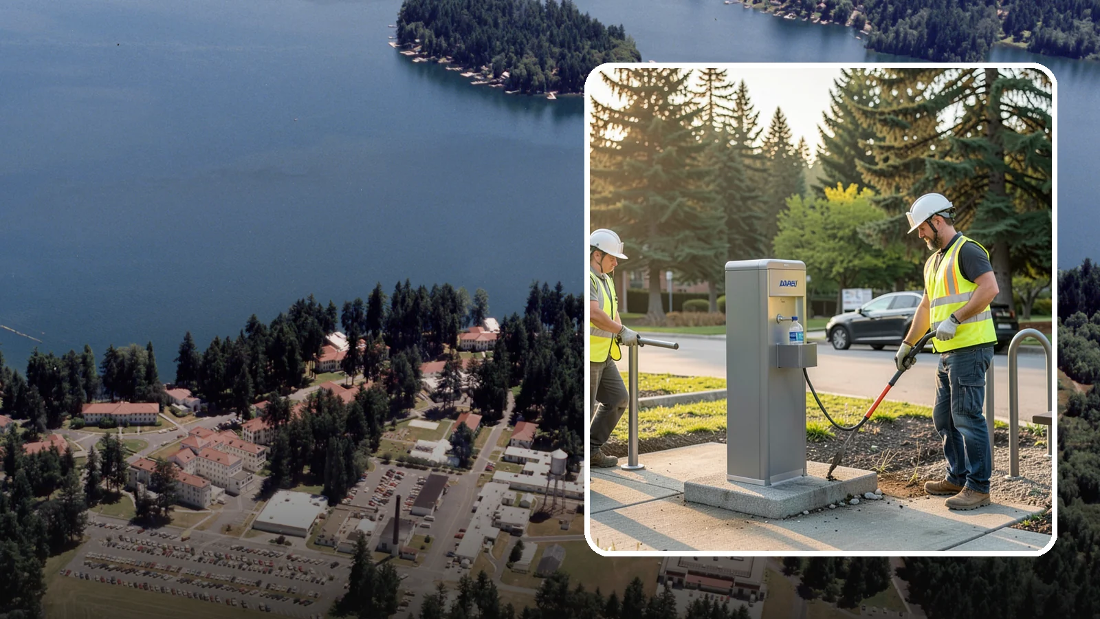 Drinking Fountain Installation in Lakewood, Pierce County, WA - We install ADA-accessible drinking fountains with bottle fillers and, where needed, freeze protection.
