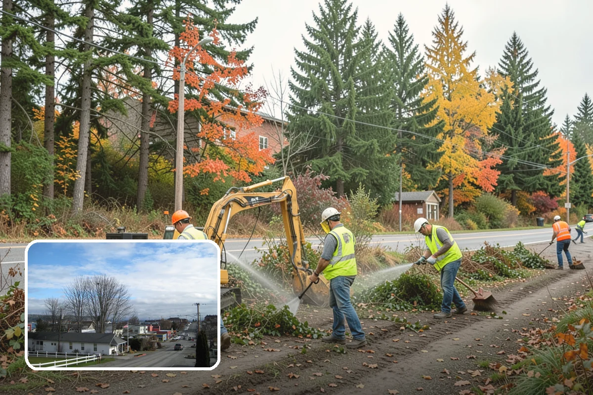 Drinking Fountain Installation in Langley, Island County, WA - ADA hi-lo and bottle-filler compliance for public access