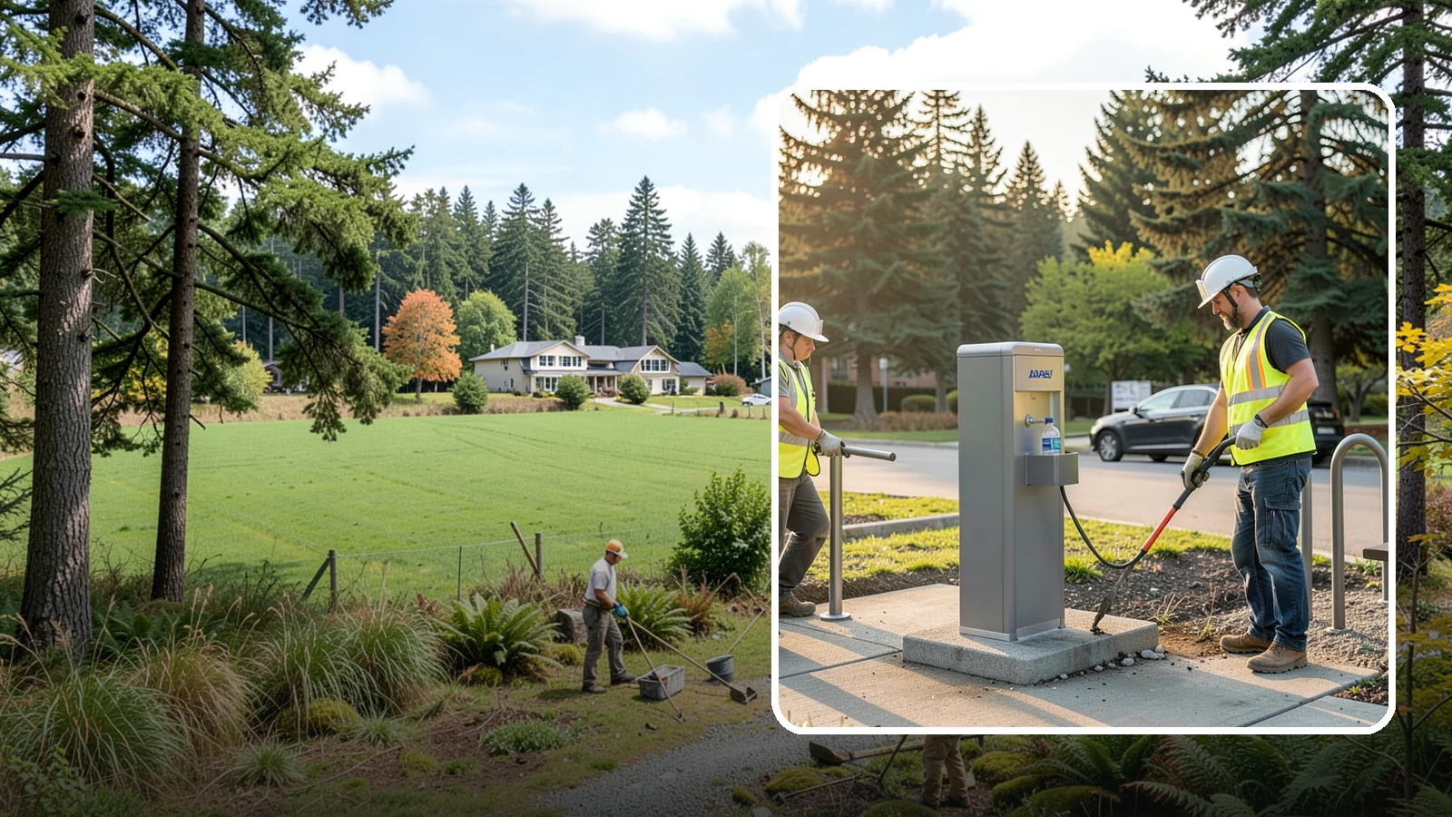 Drinking Fountain Installation in Lyman, Skagit County, WA - We install ADA-accessible drinking fountains with bottle fillers and, where needed, freeze protection.
