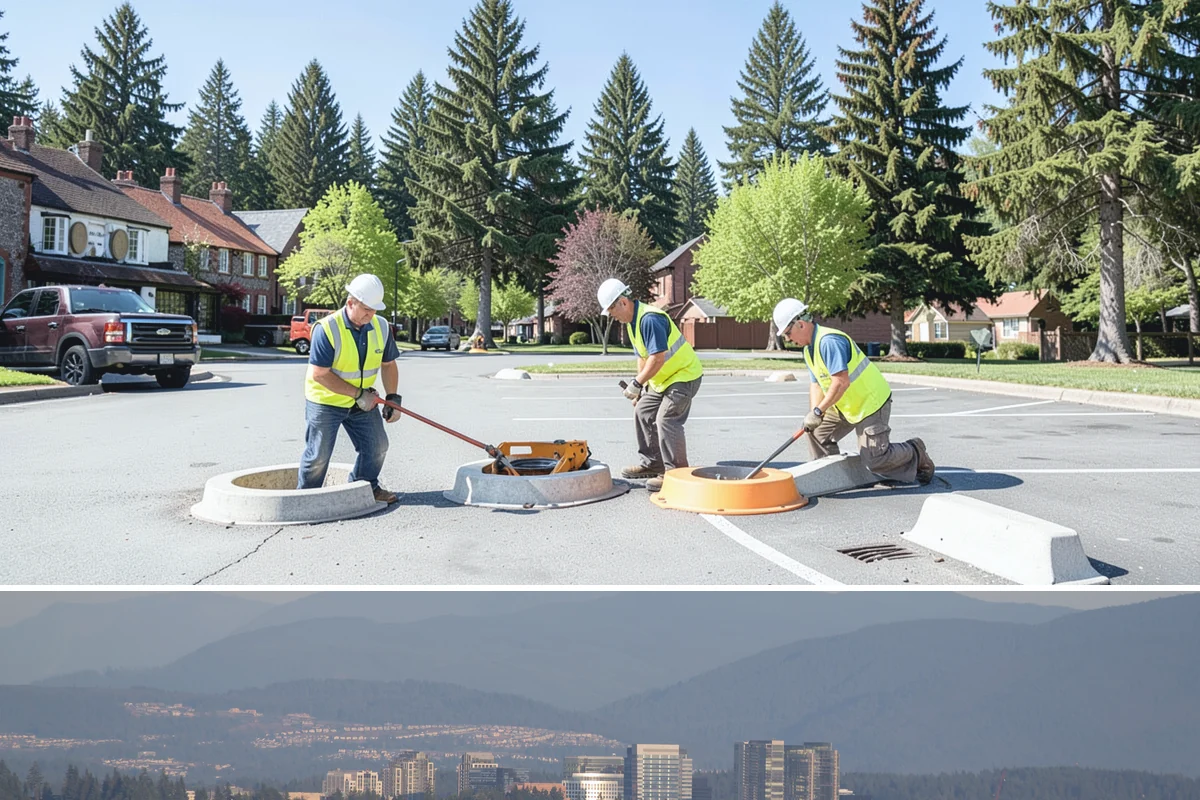 Drinking Fountain Installation in Medina, King County, WA - Supply-line and pad work is best performed in drier months, and freeze-protection details are prioritized before the winter...
