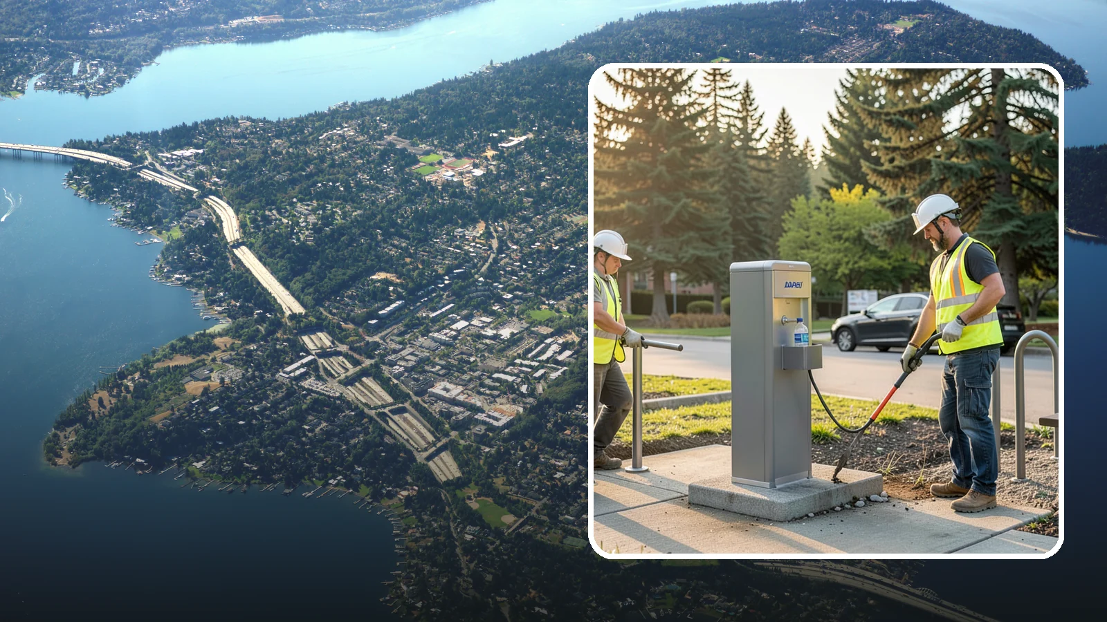 Drinking Fountain Installation in Mercer Island, King County, WA - We install ADA-accessible drinking fountains with bottle fillers and, where needed, freeze protection.
