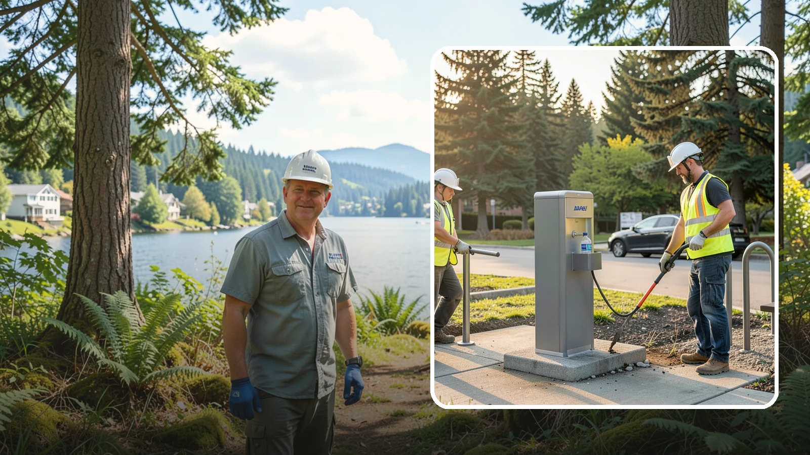Drinking Fountain Installation in Milton, King County, WA - We install ADA-accessible drinking fountains with bottle fillers and, where needed, freeze protection.