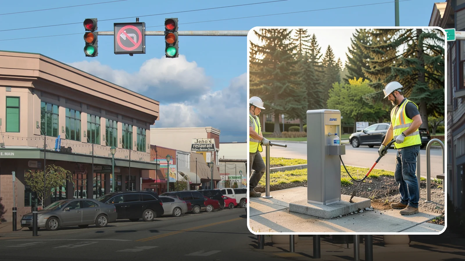 Drinking Fountain Installation in Monroe, Snohomish County, WA - We install ADA-accessible drinking fountains with bottle fillers and, where needed, freeze protection.