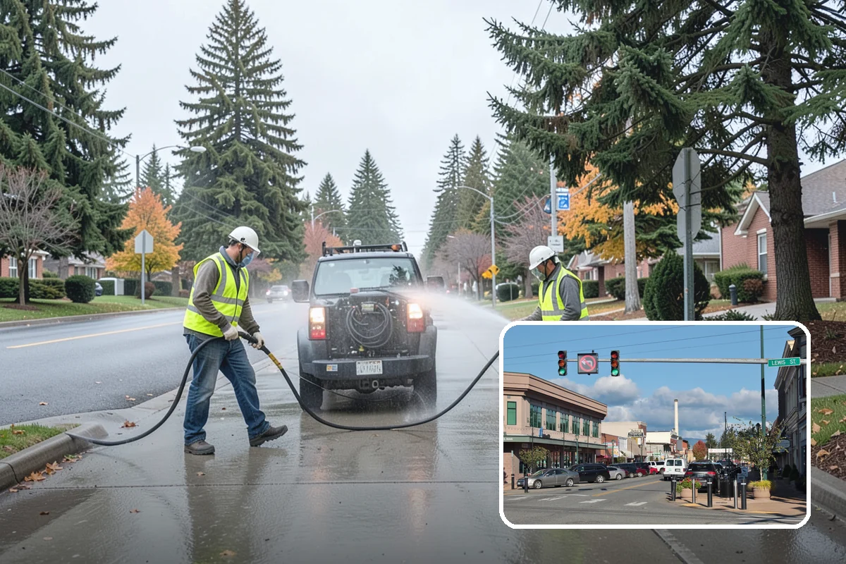 Drinking Fountain Installation in Monroe, Snohomish County, WA - ADA hi-lo and bottle-filler compliance for public access