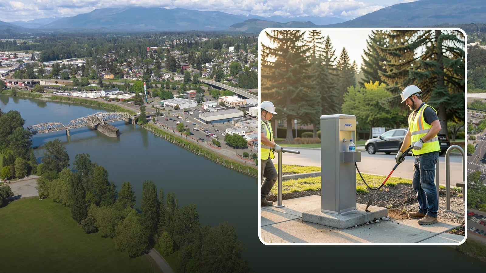 Drinking Fountain Installation in Mount Vernon, Skagit County, WA - We install ADA-accessible drinking fountains with bottle fillers and, where needed, freeze protection.