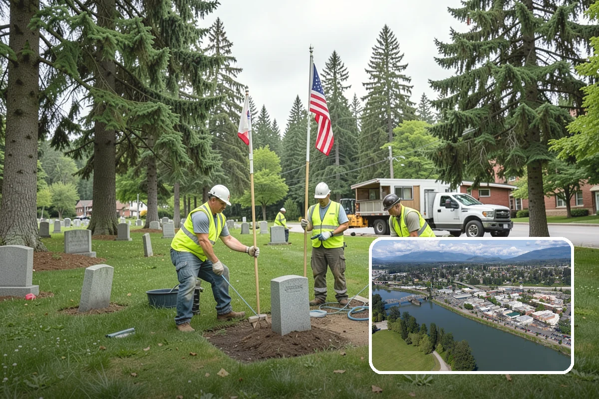 Drinking Fountain Installation in Mount Vernon, Skagit County, WA - ADA hi-lo and bottle-filler compliance for public access
