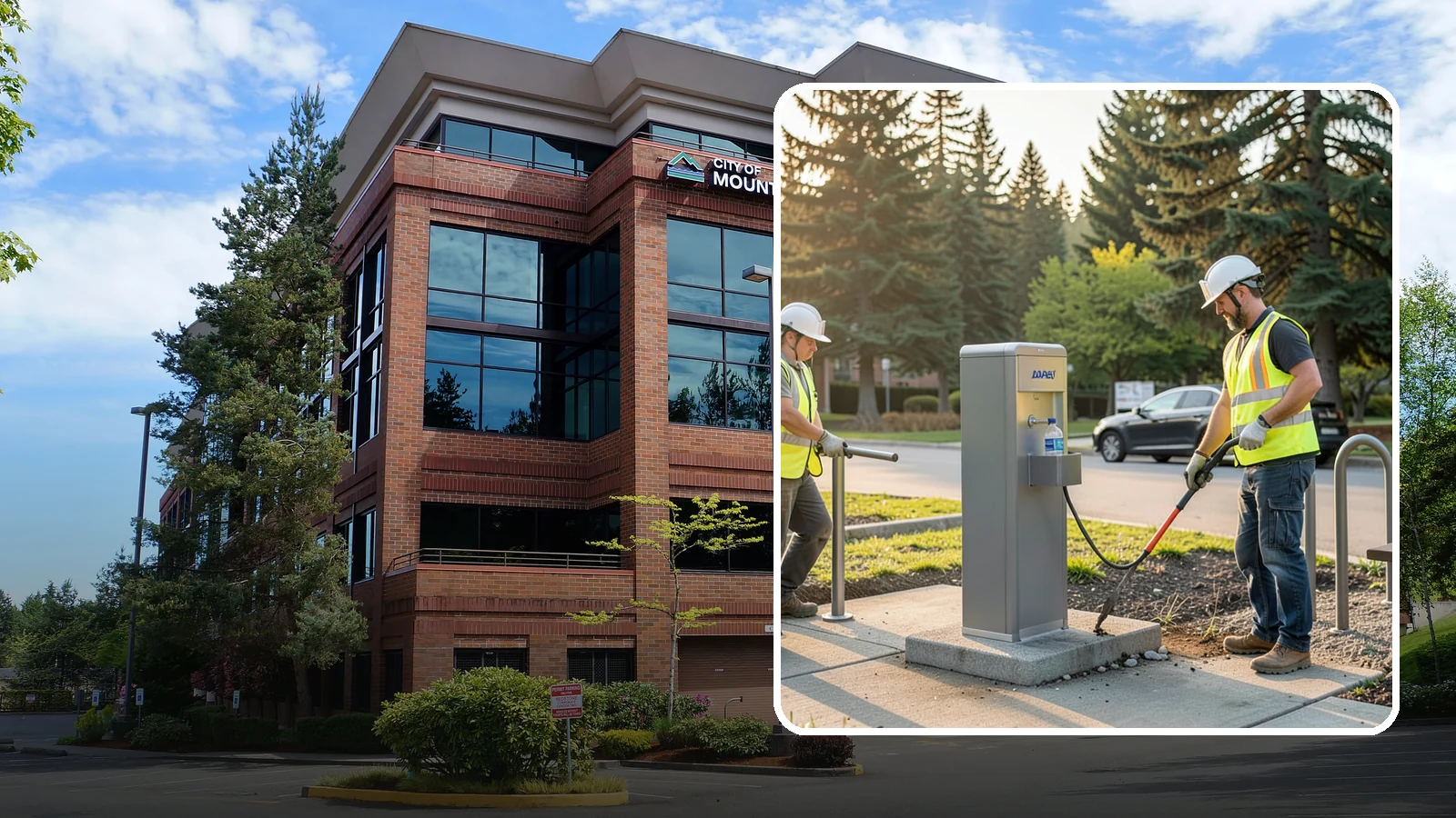 Drinking Fountain Installation in Mountlake Terrace, Snohomish County, WA - We install ADA-accessible drinking fountains with bottle fillers and, where needed, freeze protection.