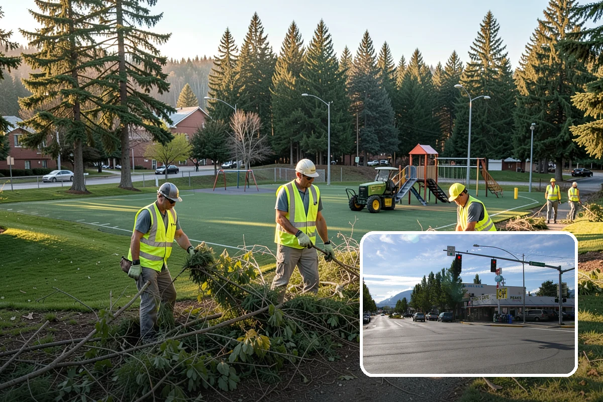 Drinking Fountain Installation in North Bend, King County, WA - ADA hi-lo and bottle-filler compliance for public access