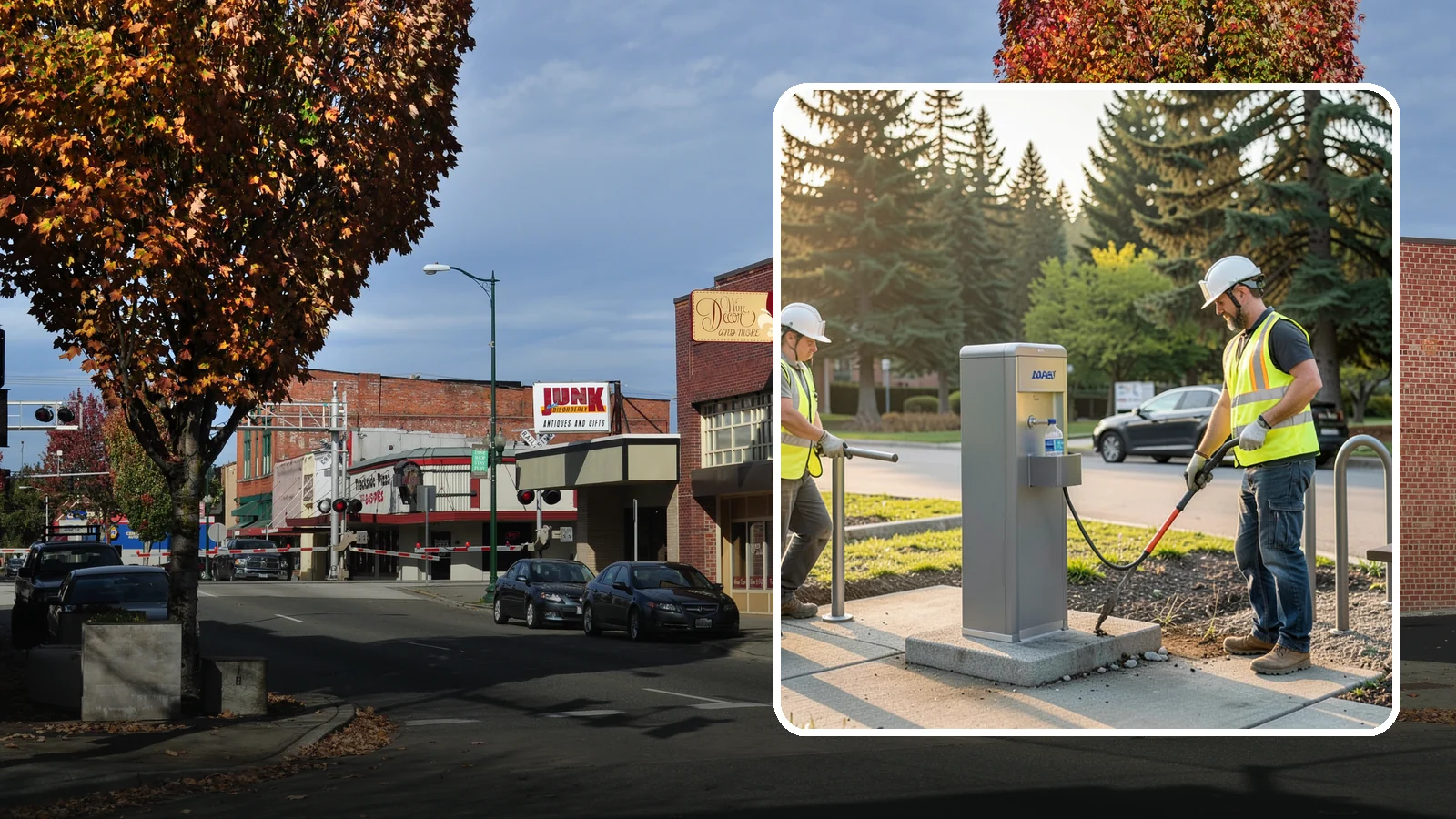 Drinking Fountain Installation in Puyallup, Pierce County, WA - We install ADA-accessible drinking fountains with bottle fillers and, where needed, freeze protection.