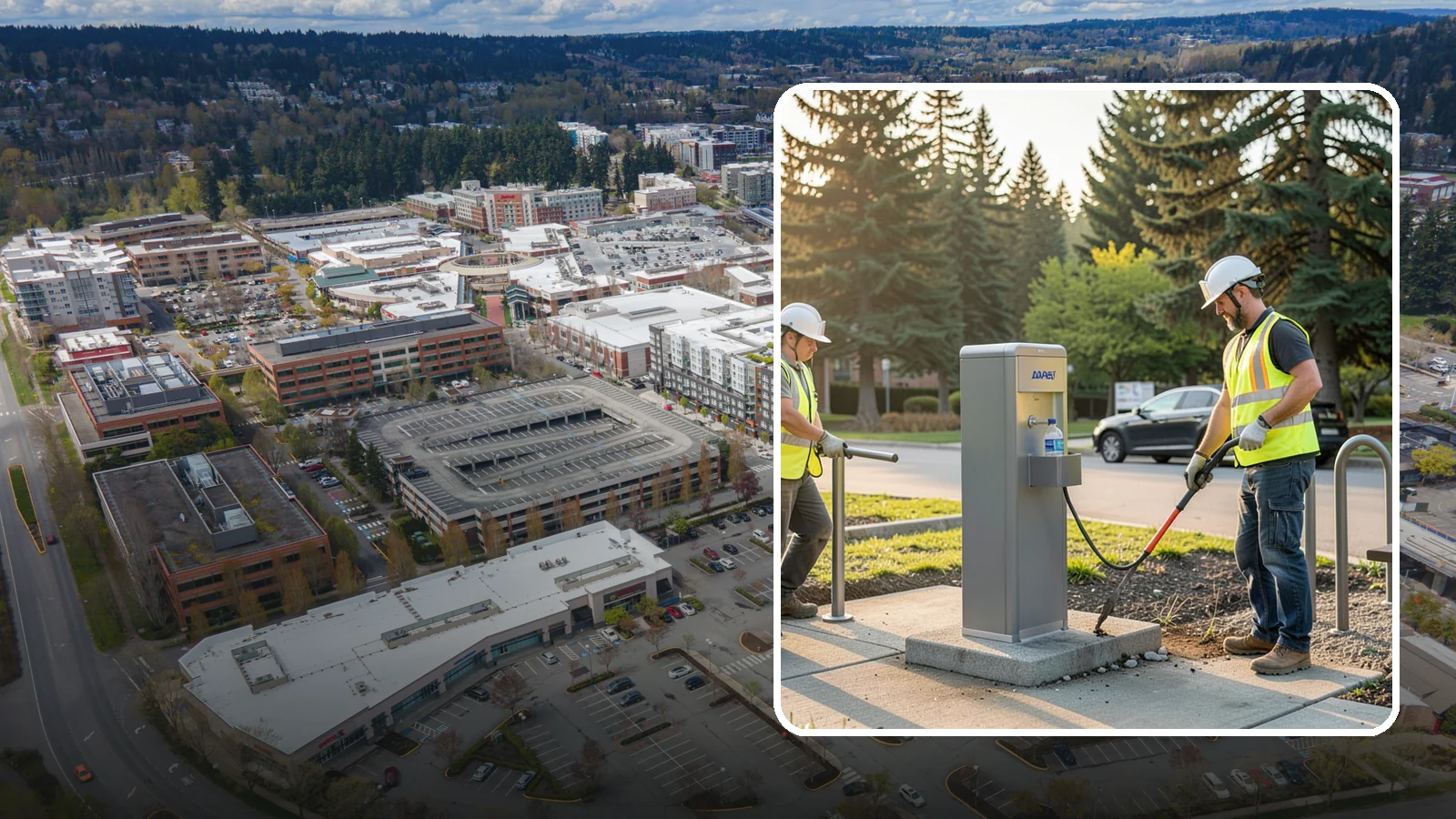 Drinking Fountain Installation in Redmond, King County, WA - We install ADA-accessible drinking fountains with bottle fillers and, where needed, freeze protection.
