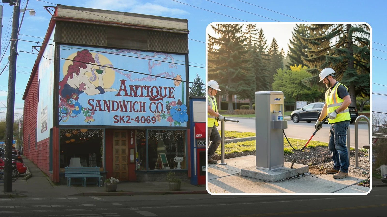 Drinking Fountain Installation in Ruston, Pierce County, WA - We install ADA-accessible drinking fountains with bottle fillers and, where needed, freeze protection.