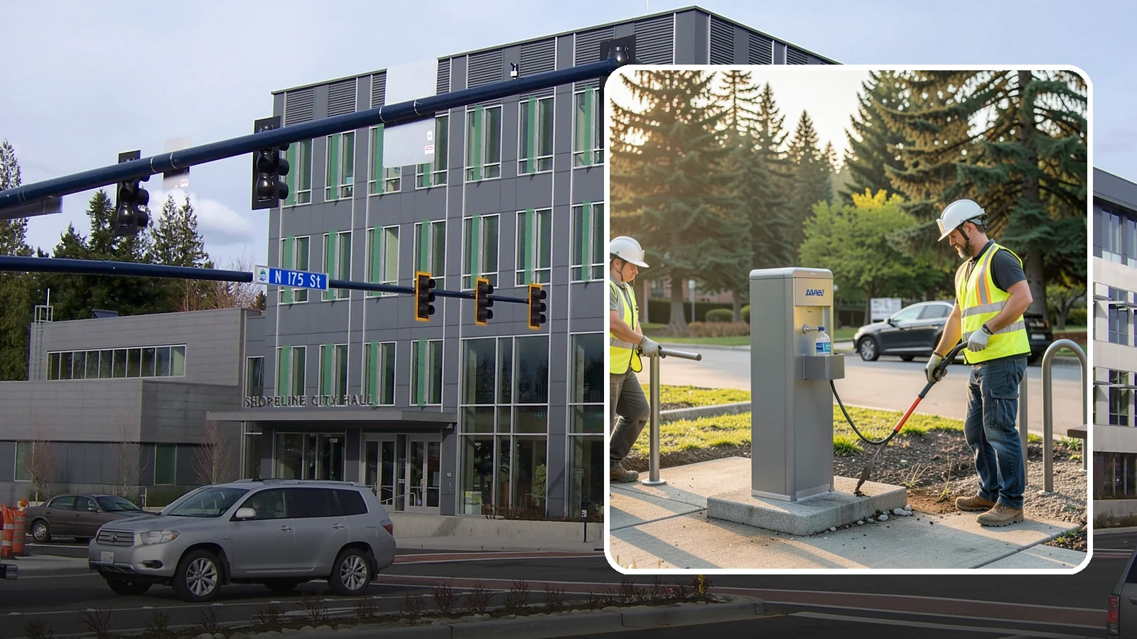 Drinking Fountain Installation in Shoreline, King County, WA - We install ADA-accessible drinking fountains with bottle fillers and, where needed, freeze protection.