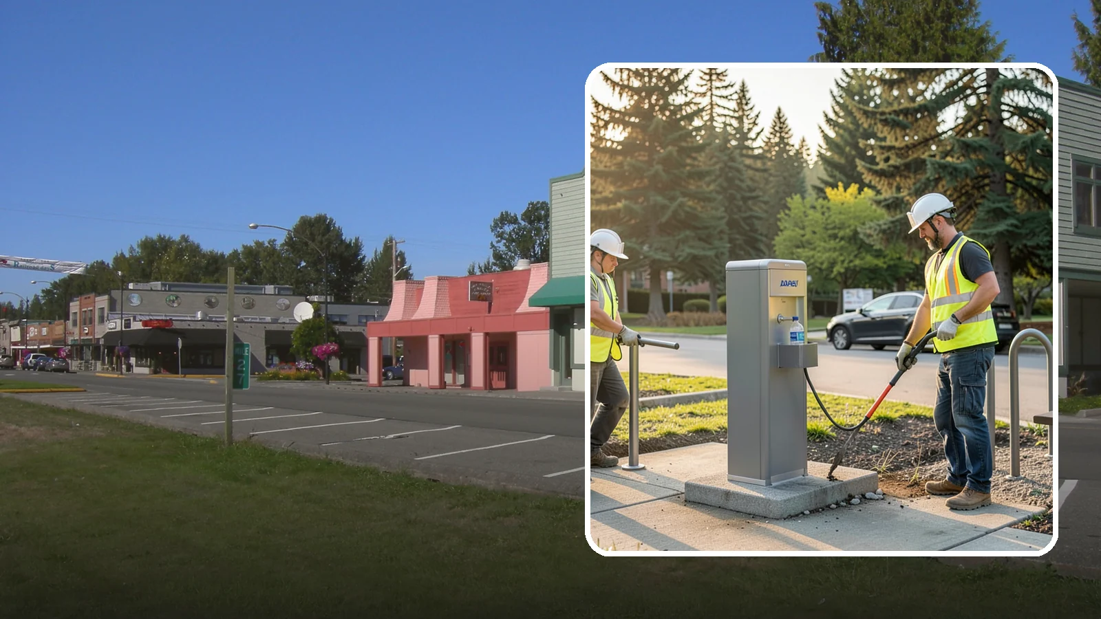Drinking Fountain Installation in Snoqualmie, King County, WA - We install ADA-accessible drinking fountains with bottle fillers and, where needed, freeze protection.