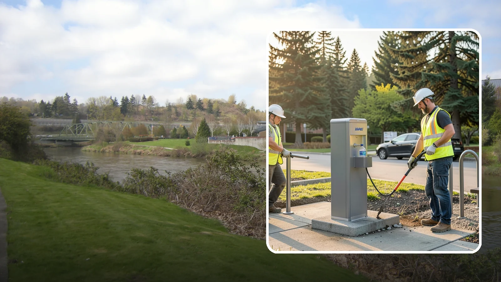 Drinking Fountain Installation in Tukwila, King County, WA - We install ADA-accessible drinking fountains with bottle fillers and, where needed, freeze protection.