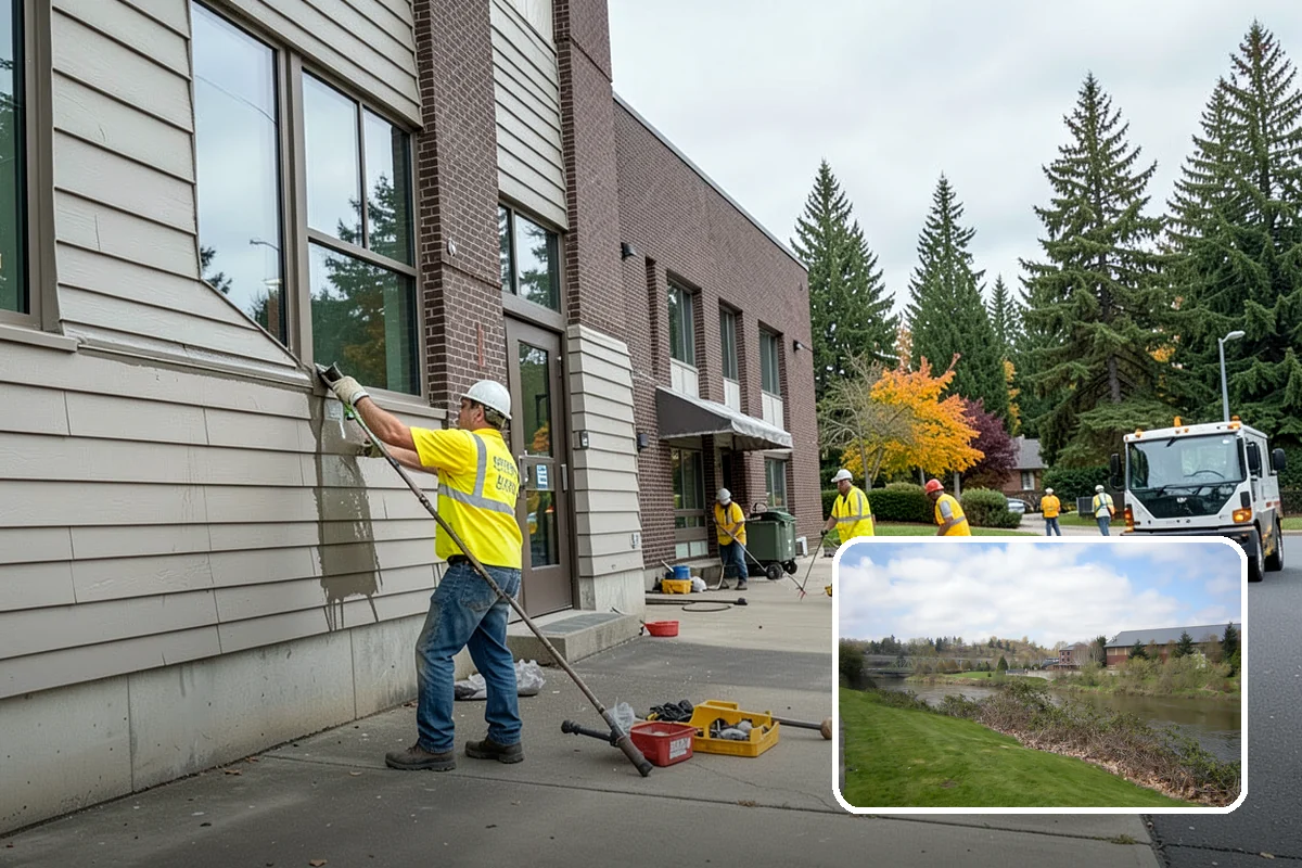 Drinking Fountain Installation in Tukwila, King County, WA - ADA hi-lo and bottle-filler compliance for public access