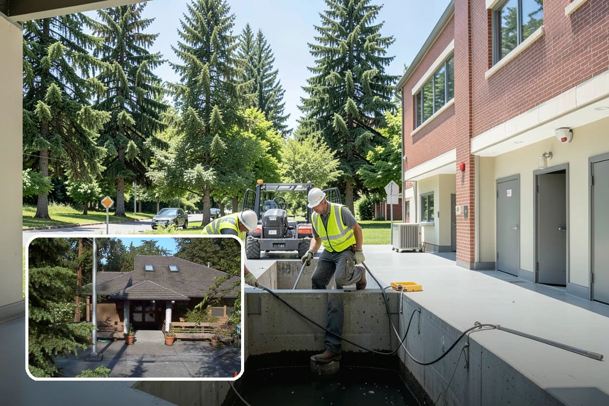 Drinking Fountain Installation in Yarrow Point, King County, WA - ADA hi-lo and bottle-filler compliance for public access