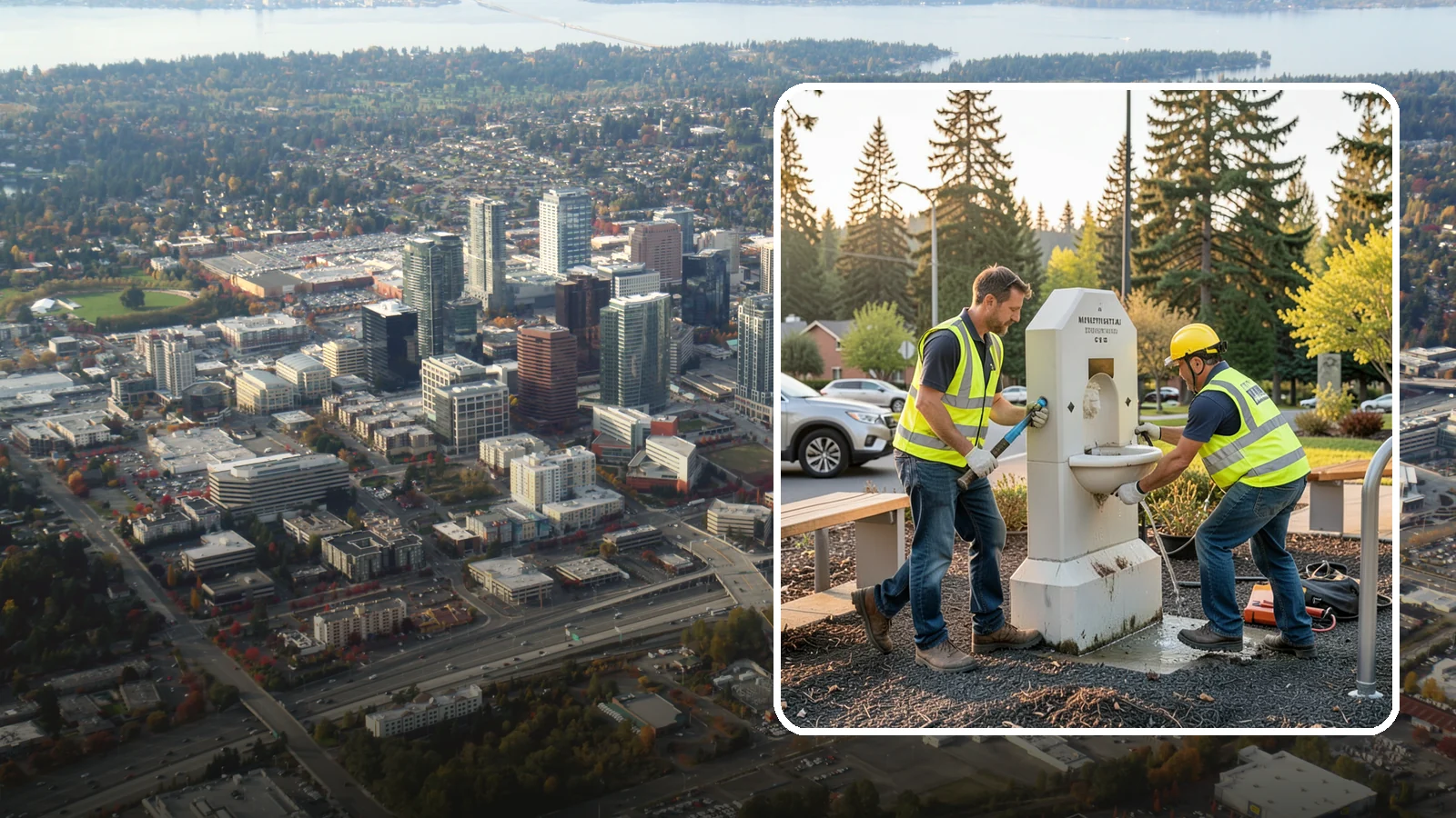 Drinking Fountain Repair in Bellevue, King County, WA - Repair of public drinking fountains and bottle fillers to restore function, flow, and accessibility compliance.