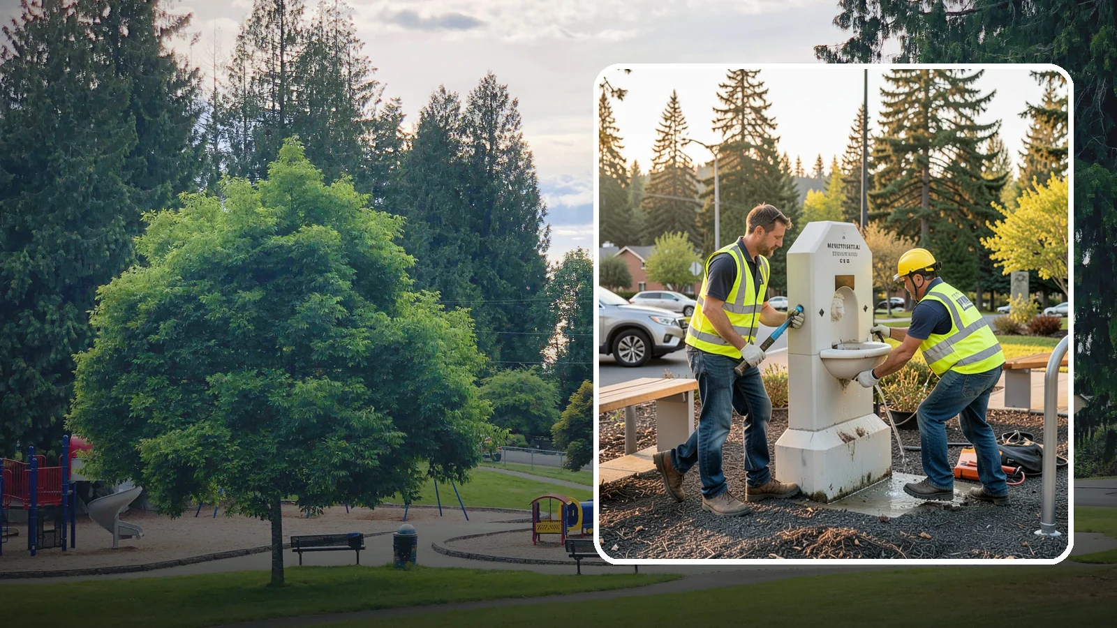 Drinking Fountain Repair in Bonney Lake, Pierce County, WA - Repair of public drinking fountains and bottle fillers to restore function, flow, and accessibility compliance.