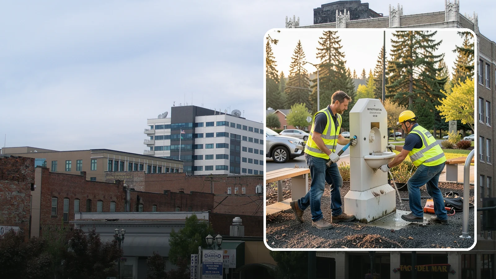 Drinking Fountain Repair in Everett, Snohomish County, WA - Repair of public drinking fountains and bottle fillers to restore function, flow, and accessibility compliance.
