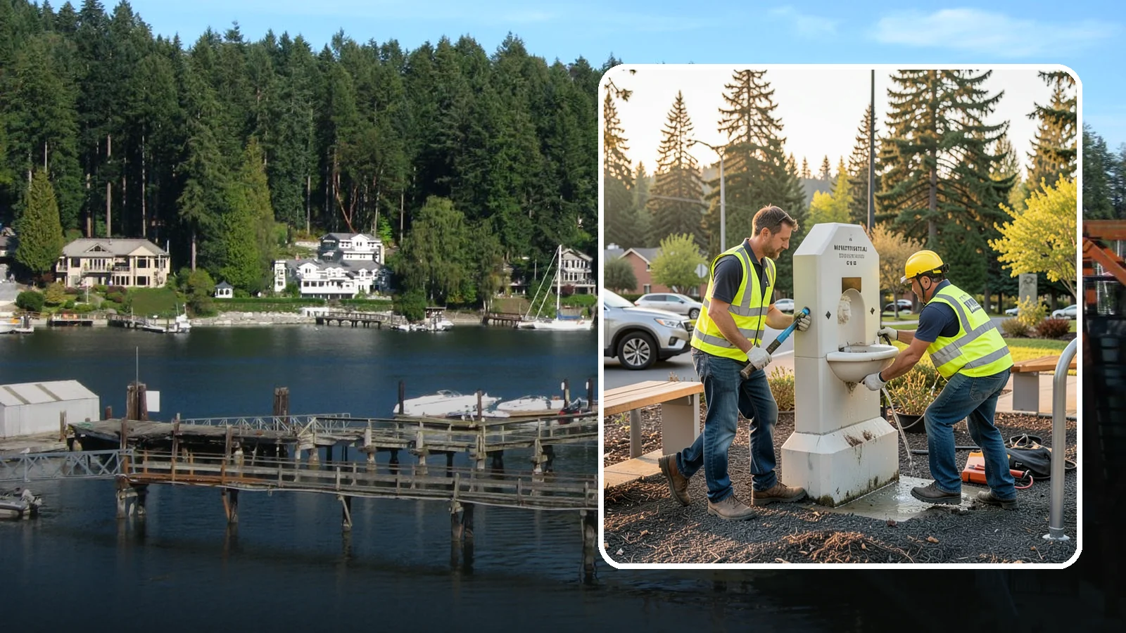 Drinking Fountain Repair in Gig Harbor, Pierce County, WA - Repair of public drinking fountains and bottle fillers to restore function, flow, and accessibility compliance.