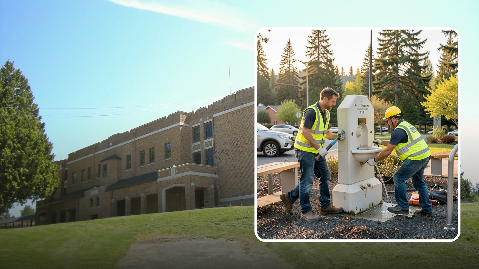 Drinking Fountain Repair in Maple Valley, King County, WA - Repair of public drinking fountains and bottle fillers to restore function, flow, and accessibility compliance.