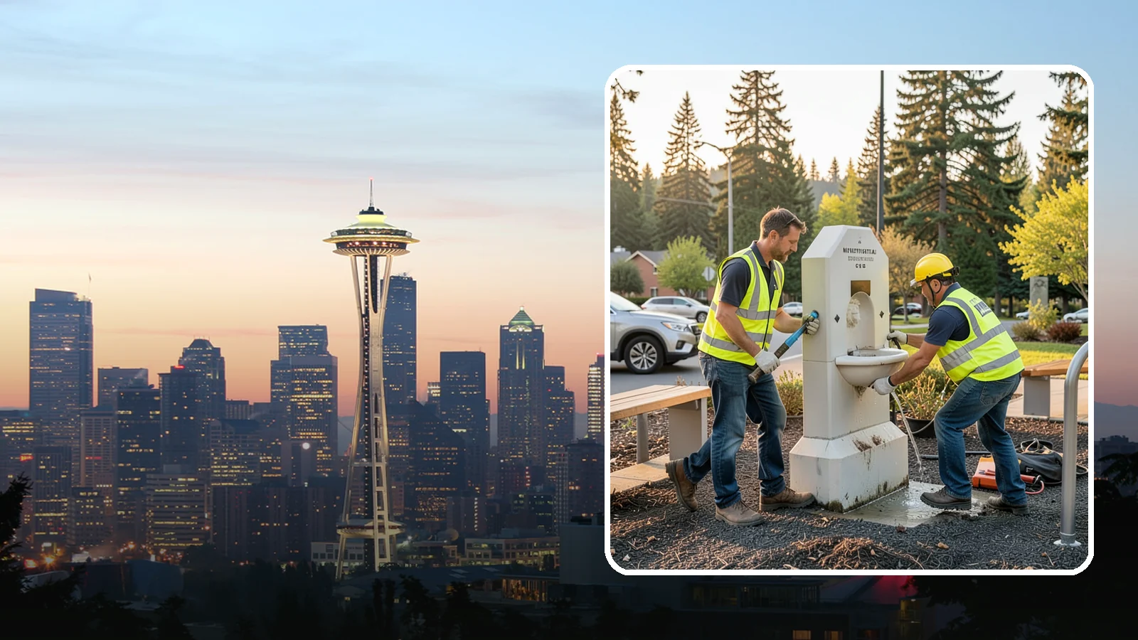 Drinking Fountain Repair in Seattle, King County, WA - Repair of public drinking fountains and bottle fillers to restore function, flow, and accessibility compliance.
