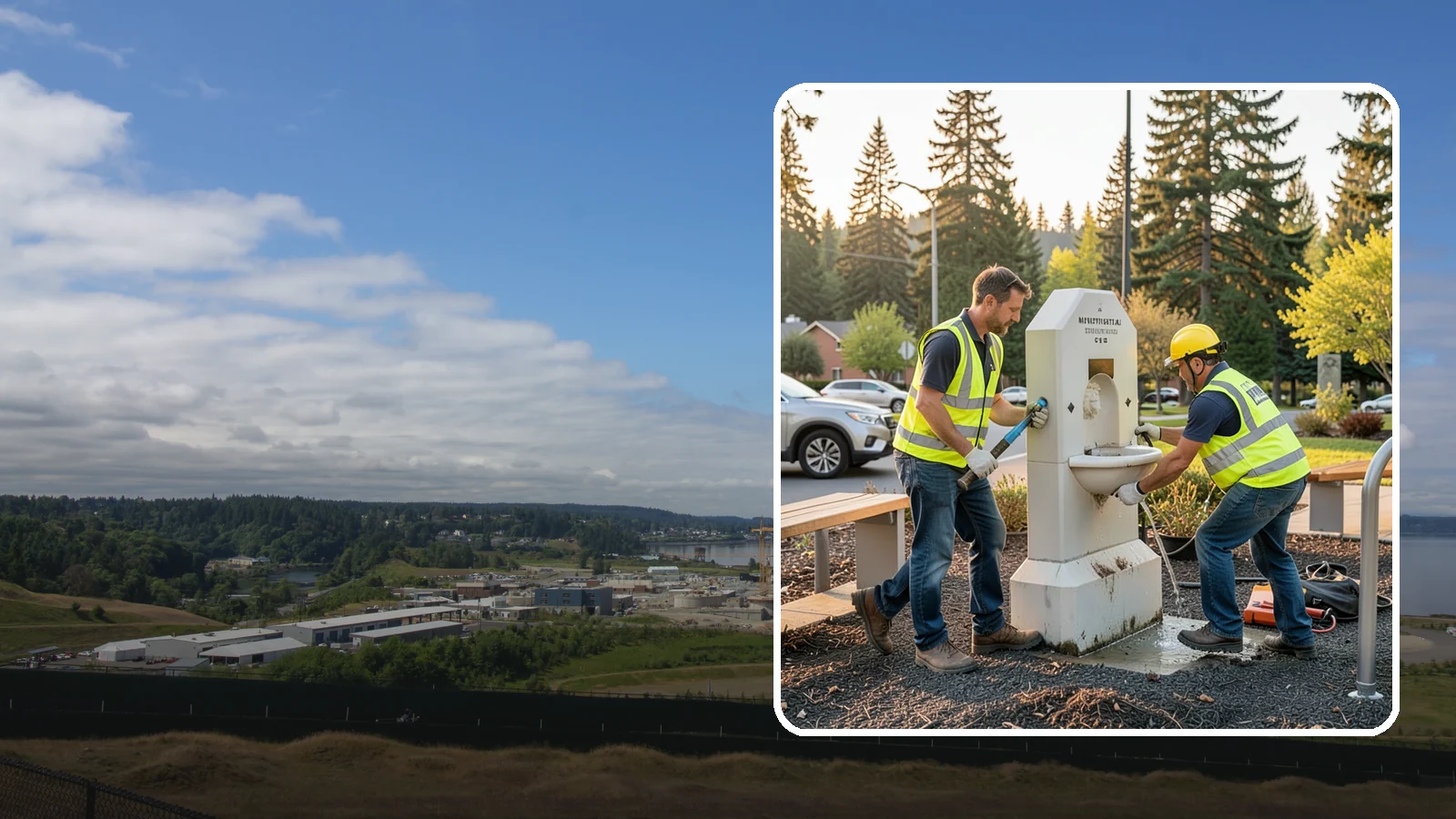 Drinking Fountain Repair in University Place, Pierce County, WA - Repair of public drinking fountains and bottle fillers to restore function, flow, and accessibility compliance.