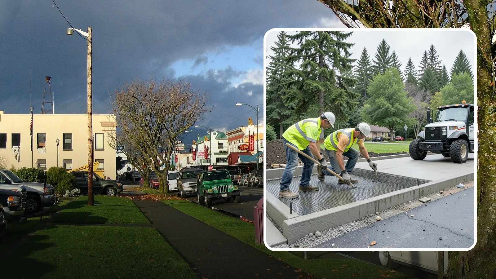 Driveway Apron Construction in Arlington, Snohomish County, WA - Concrete driveway aprons that meet standard details at commercial approaches and public access points.