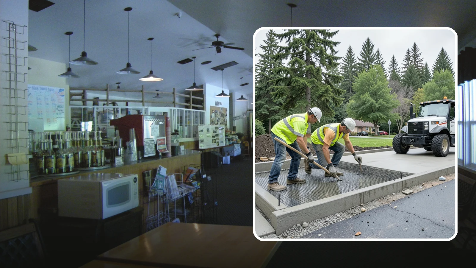 Driveway Apron Construction in Black Diamond, King County, WA - Concrete driveway aprons that meet standard details at commercial approaches and public access points.