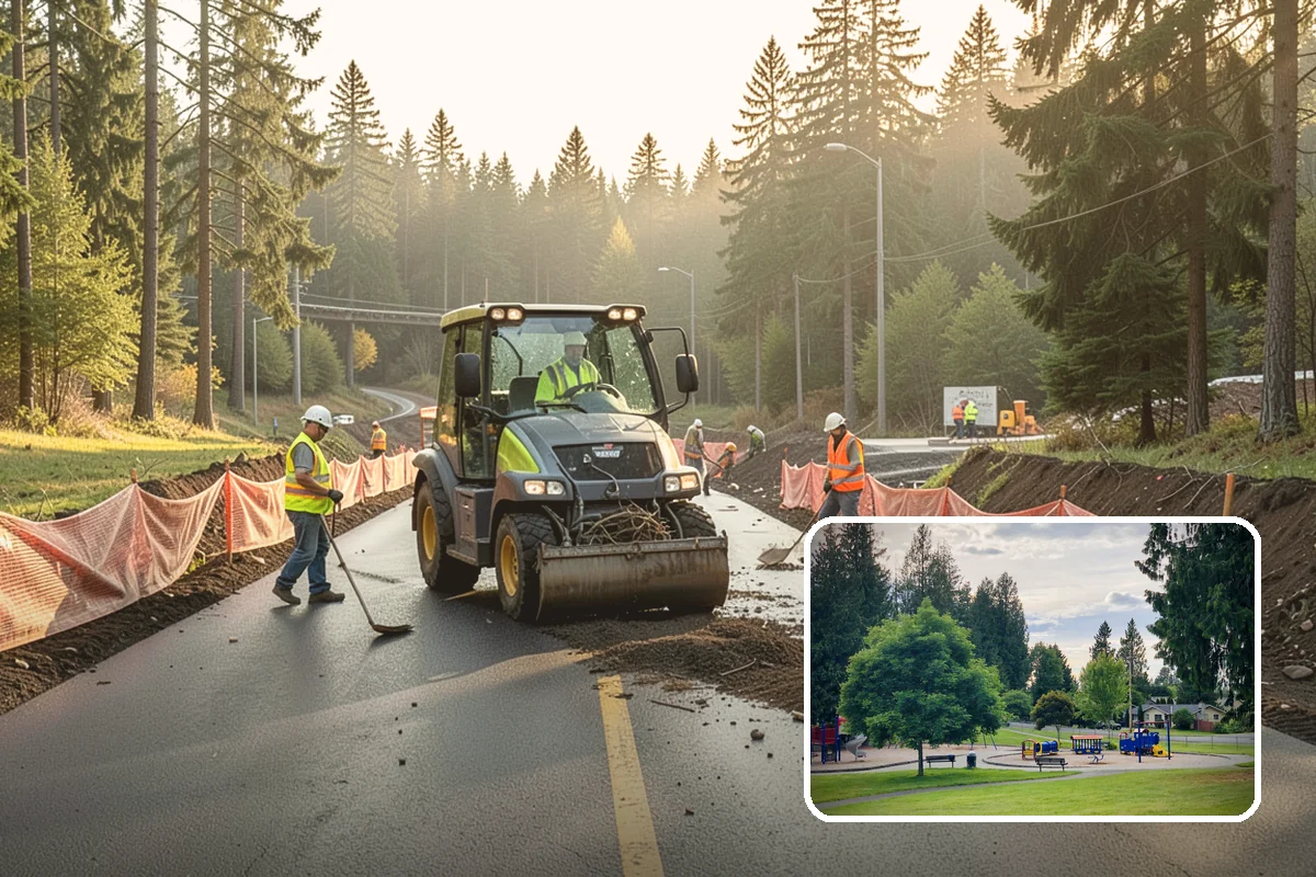 Driveway Apron Construction in Bonney Lake, Pierce County, WA - Built to municipal standard approach details