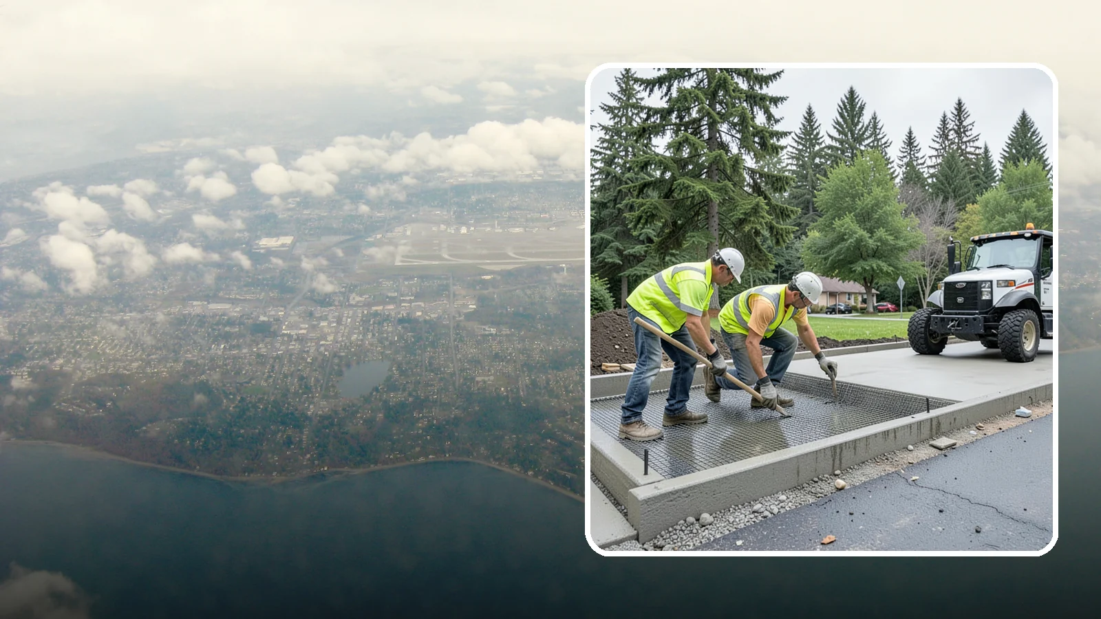 Driveway Apron Construction in Burien, King County, WA - Concrete driveway aprons that meet standard details at commercial approaches and public access points.