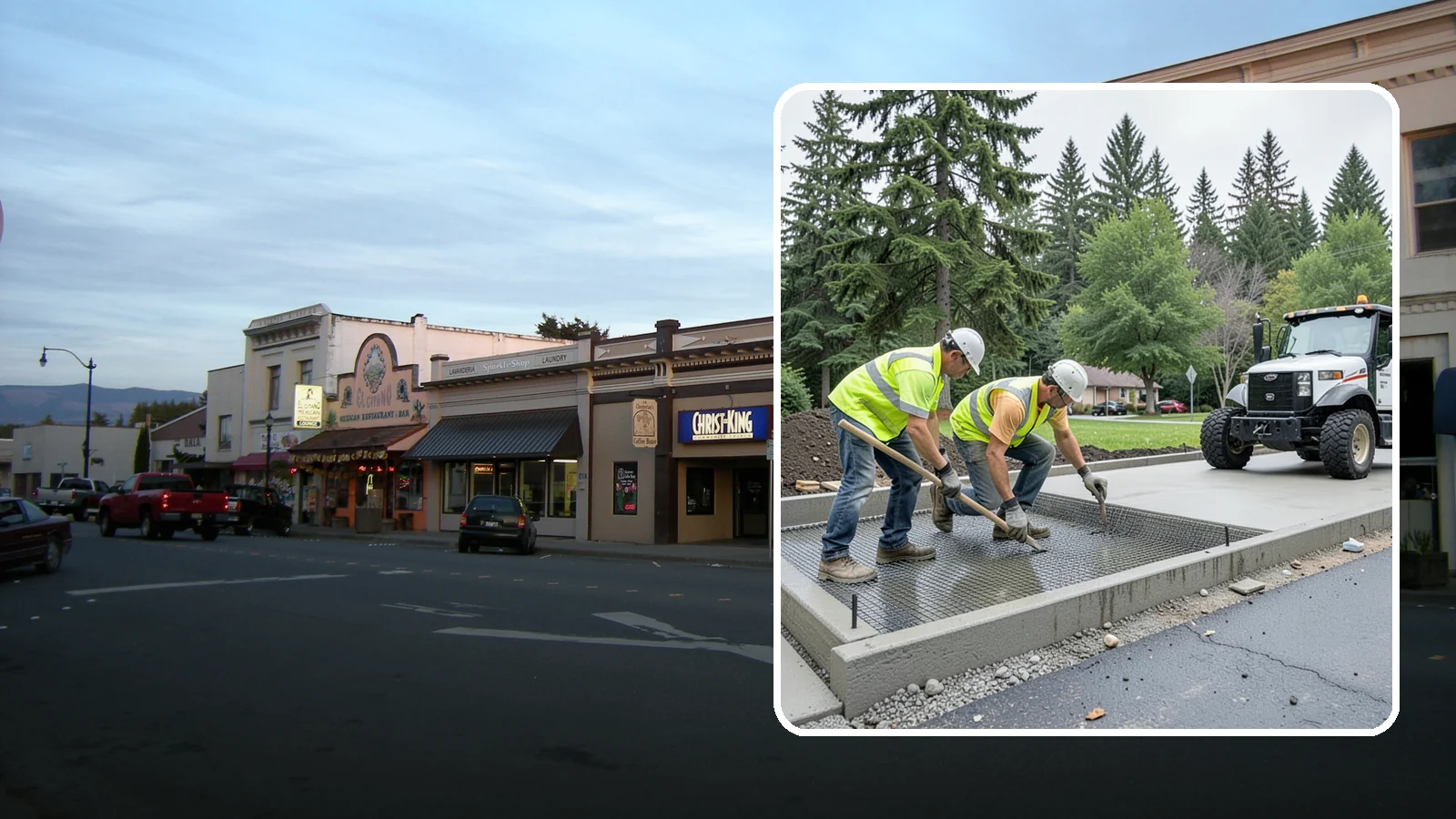 Driveway Apron Construction in Burlington, Skagit County, WA - Concrete driveway aprons that meet standard details at commercial approaches and public access points.