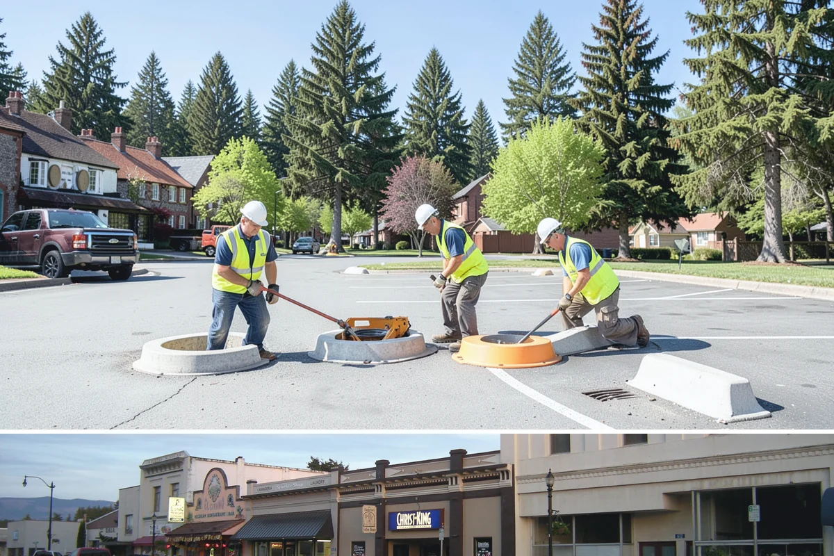 Driveway Apron Construction in Burlington, Skagit County, WA - Aprons are best poured in dry weather so the gutter-line grades set true and curing is not disturbed by runoff.