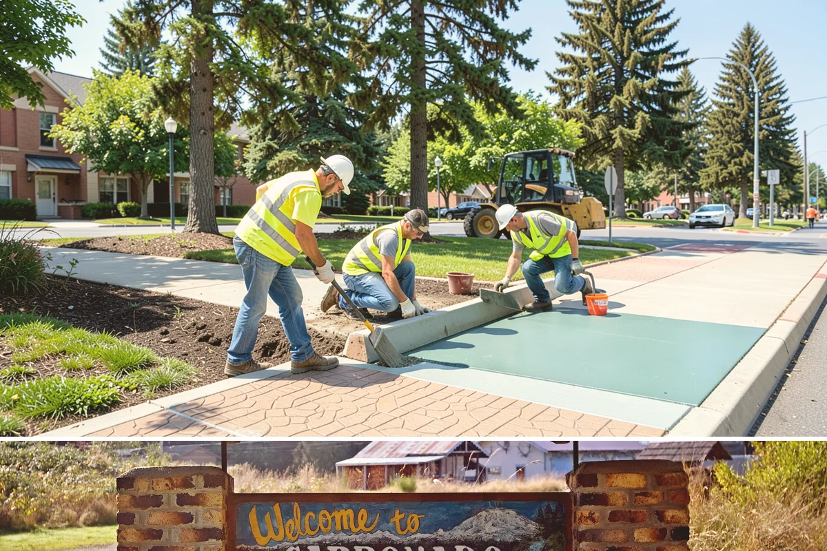 Driveway Apron Construction in Carbonado, Pierce County, WA - Aprons are best poured in dry weather so the gutter-line grades set true and curing is not disturbed by runoff.