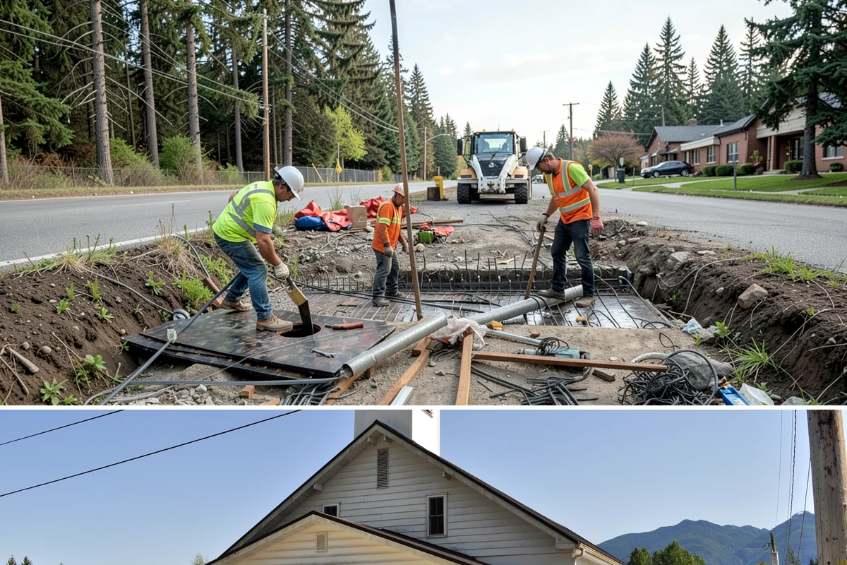 Driveway Apron Construction in Concrete, Skagit County, WA - Aprons are best poured in dry weather so the gutter-line grades set true and curing is not disturbed by runoff.