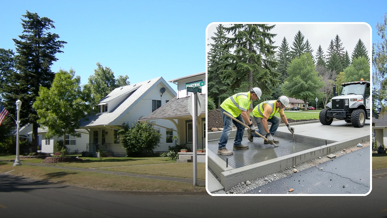 Driveway Apron Construction in DuPont, Pierce County, WA - Concrete driveway aprons that meet standard details at commercial approaches and public access points.