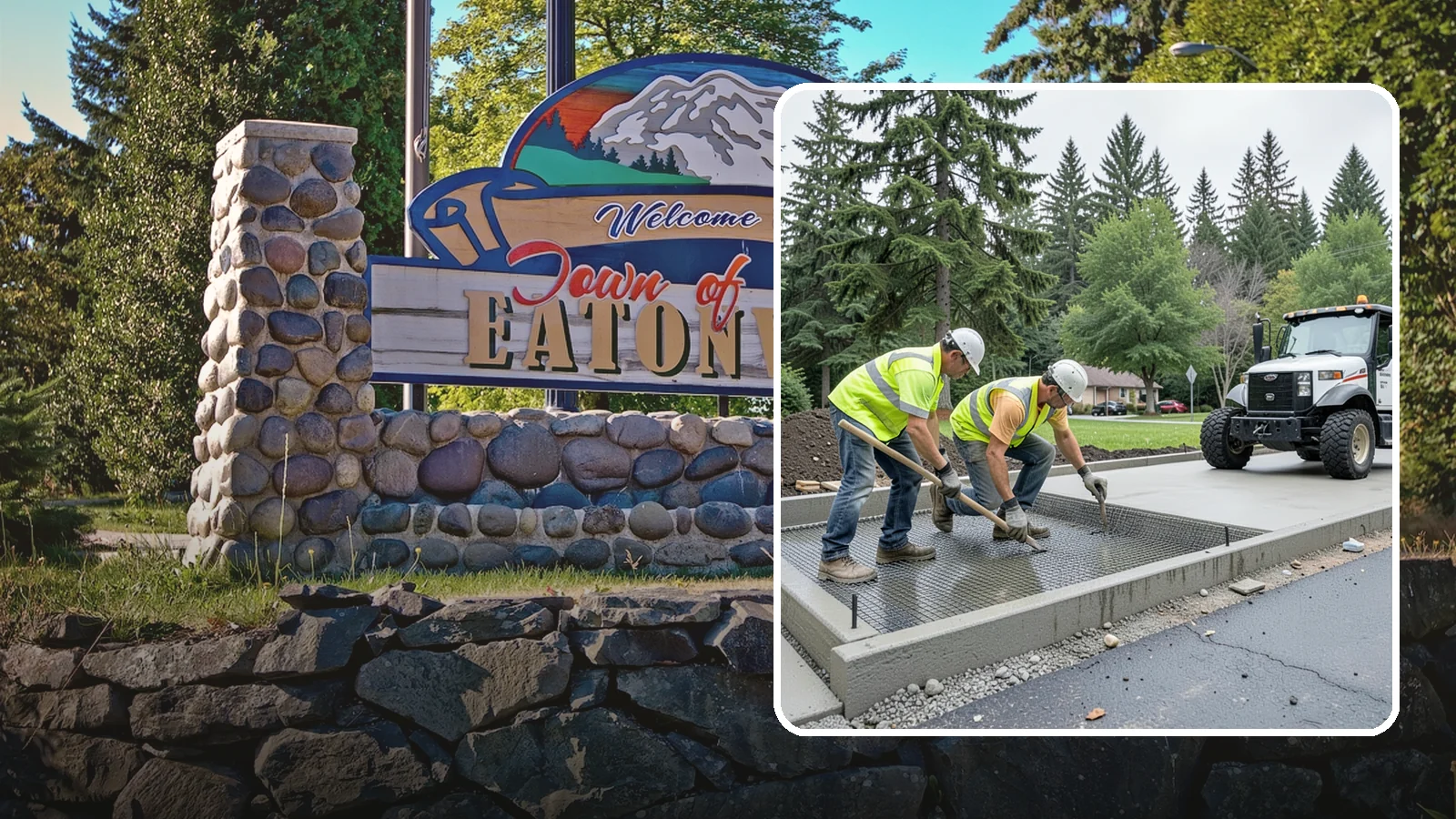 Driveway Apron Construction in Eatonville, Pierce County, WA - Concrete driveway aprons that meet standard details at commercial approaches and public access points.
