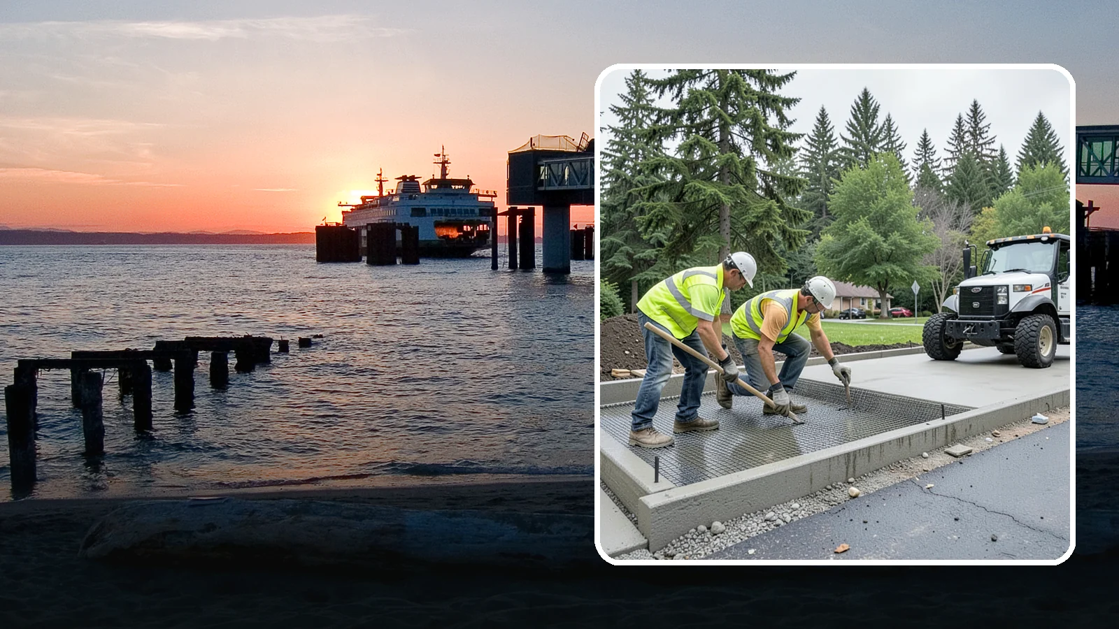 Driveway Apron Construction in Edmonds, Snohomish County, WA - Concrete driveway aprons that meet standard details at commercial approaches and public access points.